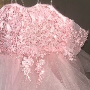 Elegant Pink Lace Kids Dress